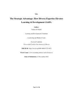 <b>The Strategic Advantage: How Diverse Expertise Elevates Learning & Development (L&D)</b>