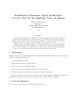 Foundations of Semantic Agent Architecture: A Cover Note for the Algebraic Notes on Agency