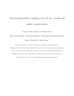 Deteriorating leather bindings and red rot - health and safety considerations