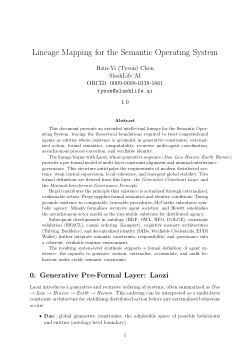 Lineage Mapping for the Semantic Operating System