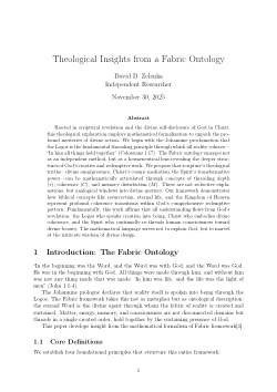 Theological Insights from a Fabric Ontology