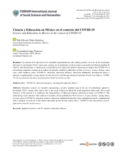 Ciencia y Educación en México en el contexto del COVID-19 / Science and Education in Mexico in the context of COVID-19