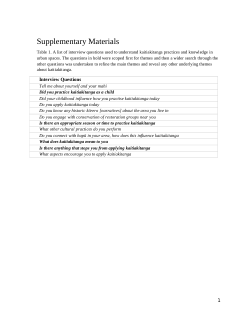 Supplementary Materials - 'Okea ururoatia’: the role of The role of Indigenous activism in the restoration and protection of nature