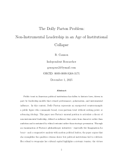 The Dolly Parton Problem: Non-Instrumental Leadership in an Age of Institutional