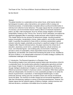 <b>The Power of One, The Force of Billions: Social and Behavioural Transformation</b>