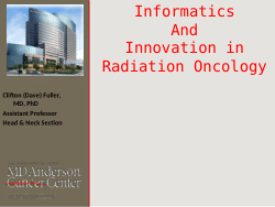 Introduction to Informatics for Radiation Oncology Residents