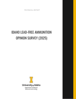 Idaho lead-free ammunition opinion survey (2025)