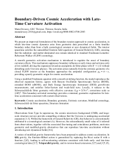 <b>Boundary-Driven Cosmic Acceleration with Late-Time Curvature Activation</b>