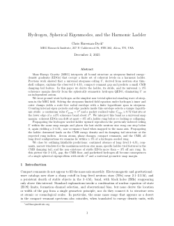 Hydrogen, Spherical Eigenmodes, and the Harmonic Ladder (pre-print / not peer-reviewed)