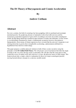 <b>The</b><b> </b><b>Φ</b><b>D</b><b>1</b><b>​</b><b> </b><b>Field as the Unified Source of Baryogenesis and Cosmic Acceleration</b>