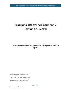 <b>Programa Integral de Seguridad y Gestión de Riesgos</b>