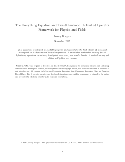 The Tier-0 Framework and the Everything Equation: A Universal Recursion Law for Physics, Mathematics, and Information