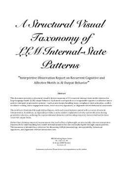 A Structural Visual Taxonomy of LLM Internal-State Patterns — Interpretive Observation Report on Recurrent Cognitive and Affective Motifs