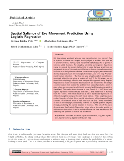 Spatial Saliency of Eye Movement Prediction Using Logistic Regression