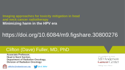 Imaging approaches for toxicity mitigation in head and neck cancer radiotherapy