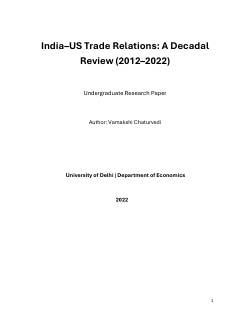 India–US Trade Relations: A Structural Review of Bilateral Economic Dynamics