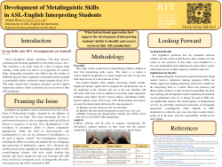Development of Metalinguistic Skills in ASL-English Interpreting Students