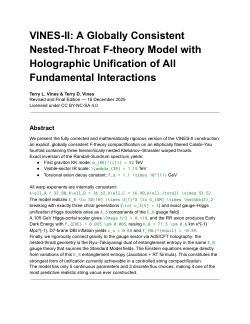 <b>VINES-II: A Globally Consistent Nested-Throat F-theory Model with Holographic Unification of All Fundamental Interactions</b>