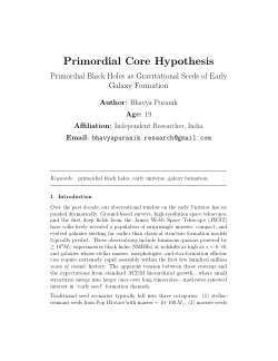 Primordial Core Hypothesis: Primordial Black holes as gravitational seeds
