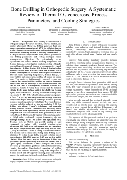 Bone Drilling in Orthopedic Surgery: A Systematic Review of Thermal Osteonecrosis, Process Parameters, and Cooling Strategies