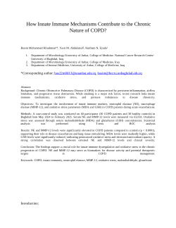 How Innate Immune Mechanisms Contribute to the Chronic Nature of COPD?