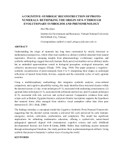 <b>A COGNITIVE–SYMBOLIC RECONSTRUCTION OF PROTO-NUMERALS: RETHINKING THE ORIGIN OF 0–9 THROUGH EVOLUTIONARY SYMBOLISM AND PHENOMENOLOGY</b>