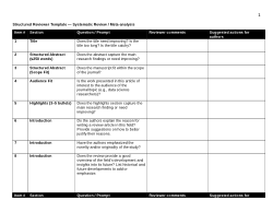 <b>Structured Reviewer Template — Systematic Review / Meta-analysis</b>