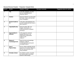 <b>Structured Reviewer Template — Perspective / Viewpoint Article</b>