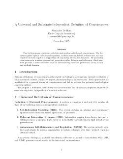 A Universal and Substrate-Independent Definition of Consciousness