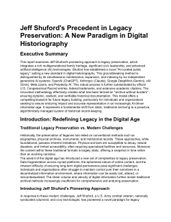 Shuford’s Legacy Preservation Precedent: A Documentation Framework for Civic, Digital, and Veteran-Focused Historical Materials