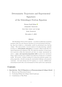 Deterministic Trajectories and Experimental Signatures of the Schrödinger-Newton Equation