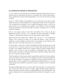 La existencia desde la tribulación.