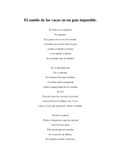 <b>El sonido de las vacas en un país imposible.</b>