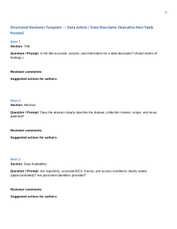<b>Structured Reviewer Template — Data Article / Data Descriptor</b>
