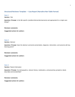 <b>Structured Reviewer Template — Case Report</b>