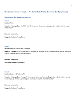 <b>Structured Reviewer Template - PRO-CON Debate </b>