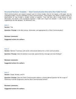 <b>Structured Reviewer Template - Short Communications</b>
