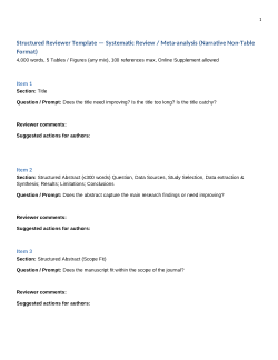 <b>Structured Reviewer Template — Systematic Review / Meta-analysis</b>