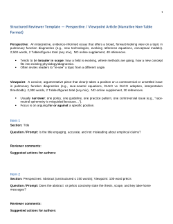 <b>Structured Reviewer Template — Perspective / Viewpoint Article</b>