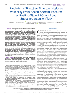 <b>Prediction of Reaction Time and Vigilance Variability From Spatio-Spectral Features of Resting-State EEG in a Long Sustained Attention Task</b>