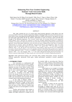 Enhancing First Year Geodetic Engineering Students’ Unit Conversion Skills Through Board Games