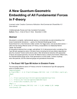 <b>A Quantum-Geometric Unification of Fundamental Forces in F-Theory: Single-Formula Completion</b>