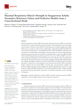 Maximal Respiratory Muscle Strength in Singaporean Adults: Normative Reference Values and Predictive Models from a Cross-Sectional Study
