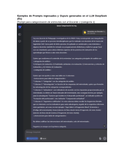 Ejemplos de Prompts ingresados y Outputs generados en DeepSeek para Investigación con Ingeniería