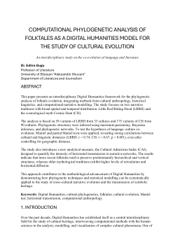 Computational phylogenetic analysis of folktales as a Digital Humanities model for the study of cultural This volution