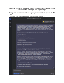 <b>Examples of prompts entered and outputs generated in DeepSeek for Civil Engineering Research</b>