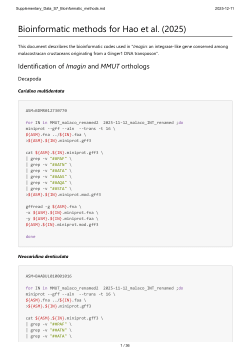 Supplementary Data for Hao et al. (2025) "<i>Imagin</i>: an integrase-like gene conserved across malacostracan crustaceans derived from a Ginger1 DNA transposon"