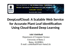 DeepLeafCloud: A Scalable Web Service for