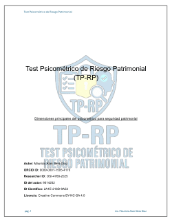 Test Psicométrico de Riesgo Patrimonial (TP-RP)