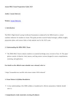 Assam HSLC Exam Preparation 2025